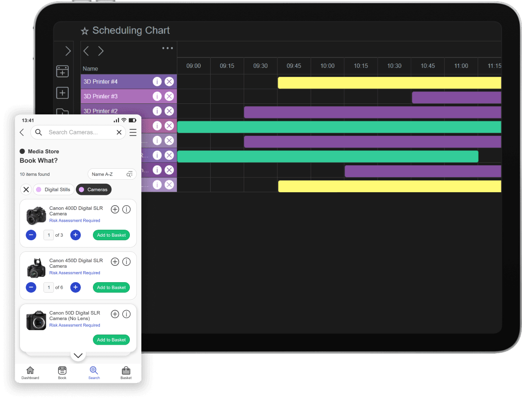 Scheduling chart and user interface