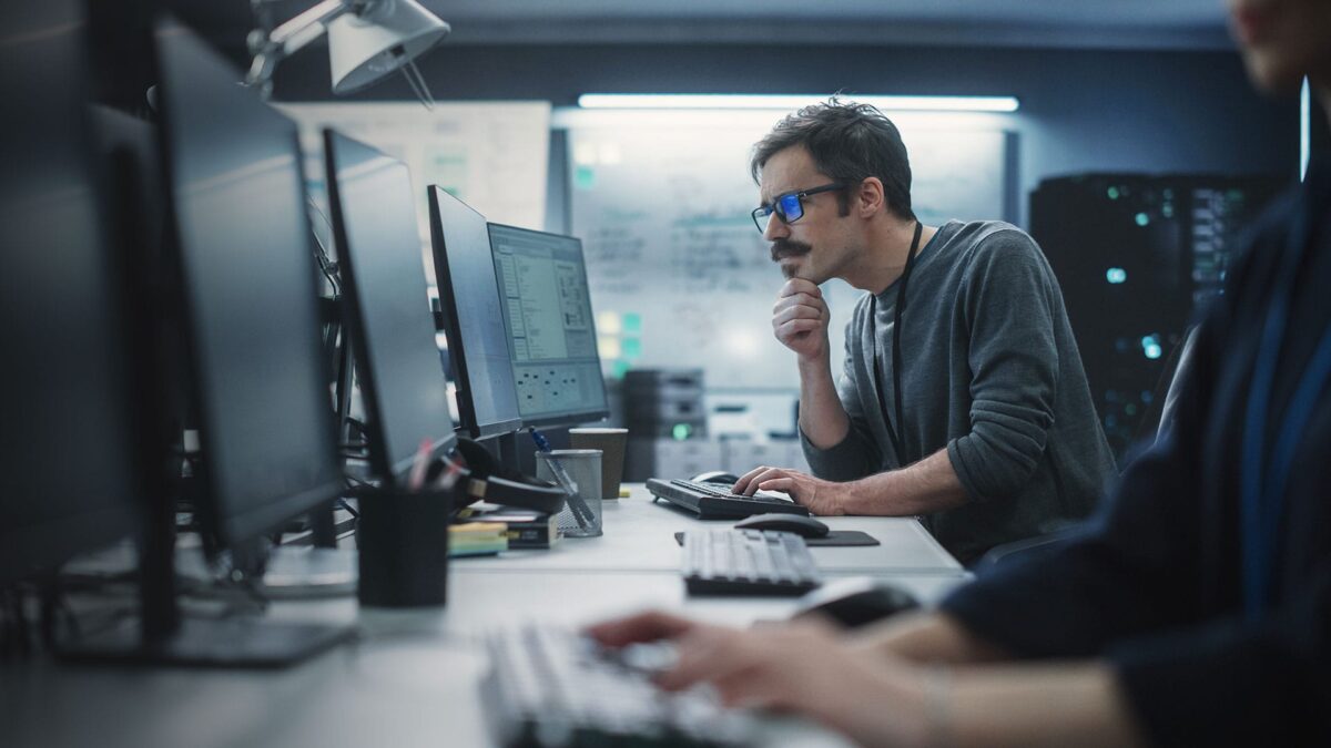 Technical worker at workstation