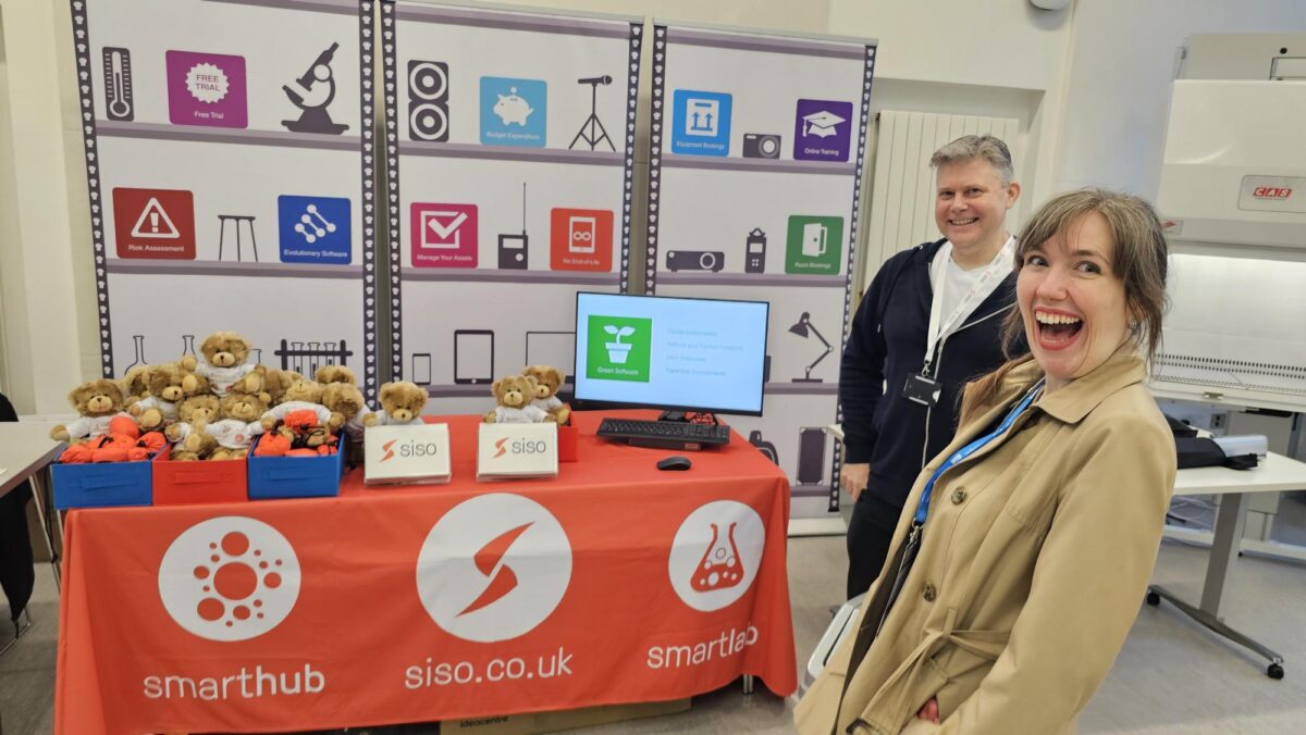Simon and Kathryn at a their Siso stand at a conference