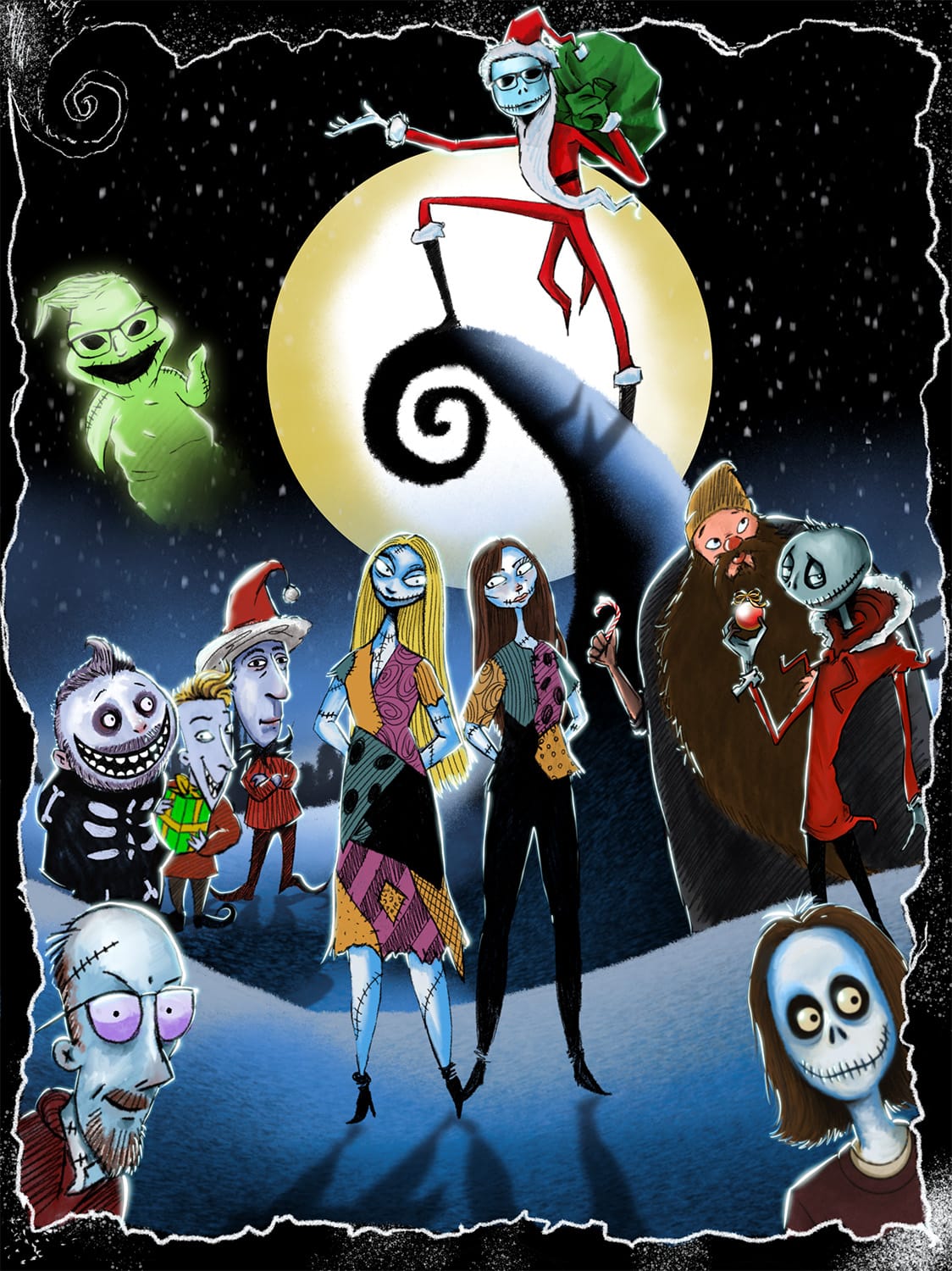 The Siso Christmas Card 2025, a parody of A nightmare before Christmas