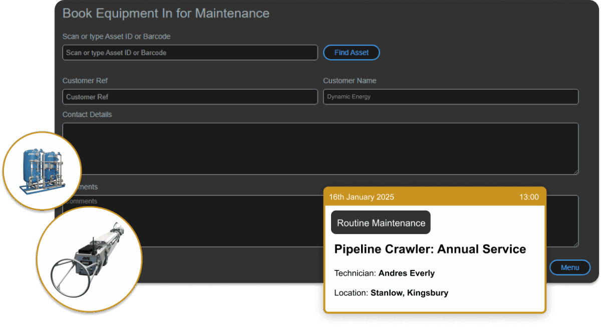 Smarthub maintenance screen mockup