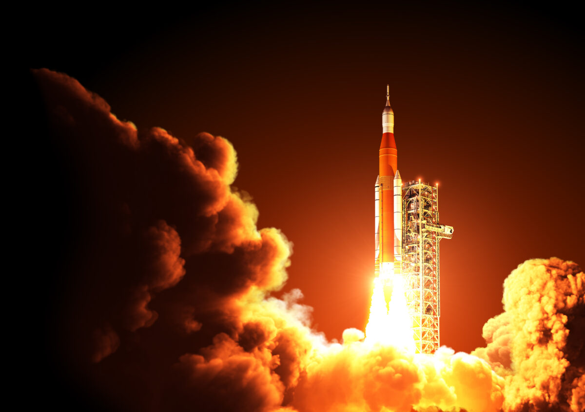 Space rocket launching