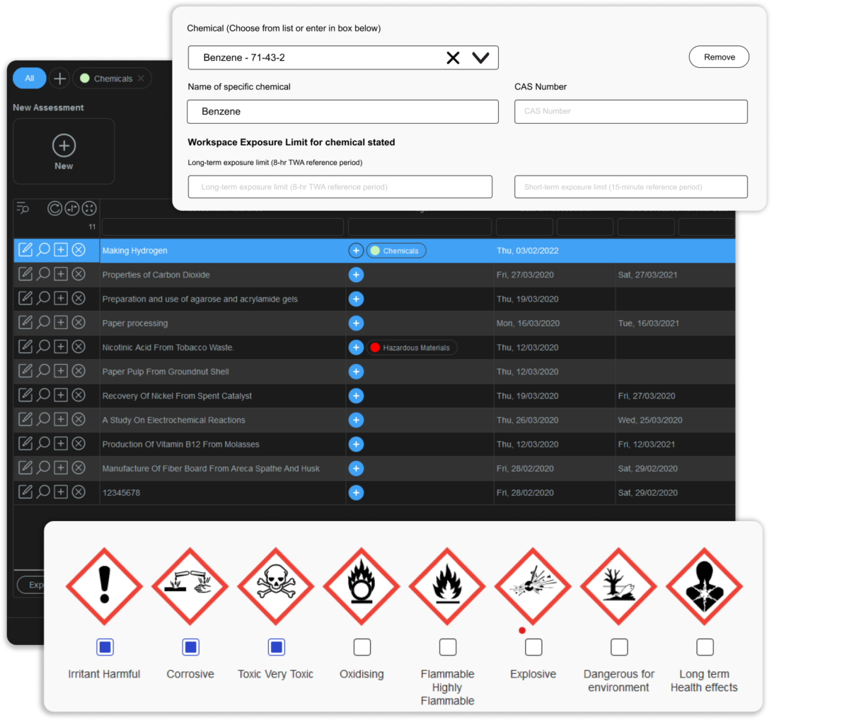 SDS Chemical safety mockup