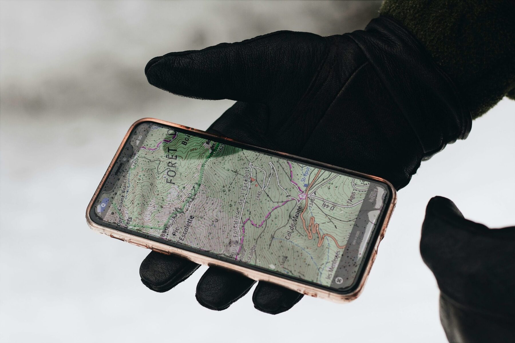OS map on a mobile phone