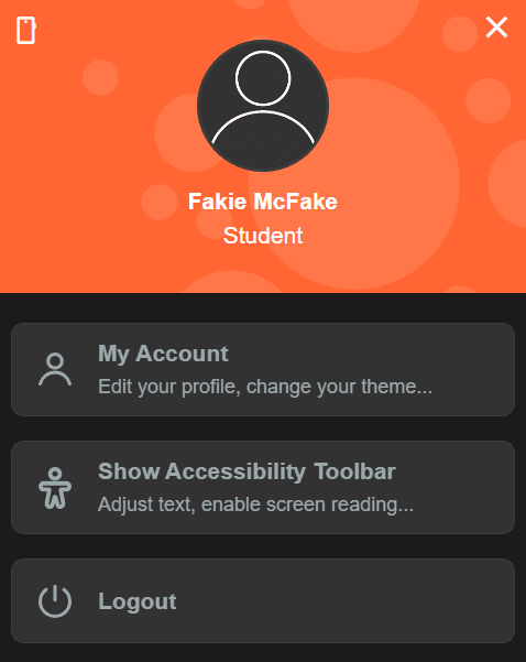 The new Siso Smarthub account panel with buttons for account, accessibility and logout